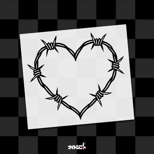 Barbed Wire Heart - Die-Cut Decal